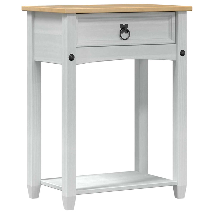 Konsolbord med skuffe Hvid 55 x 35 x 73 cm Massiv fyrretræ