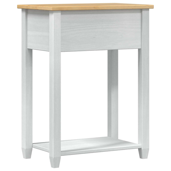 Konsolbord med skuffe Hvid 55 x 35 x 73 cm Massiv fyrretræ