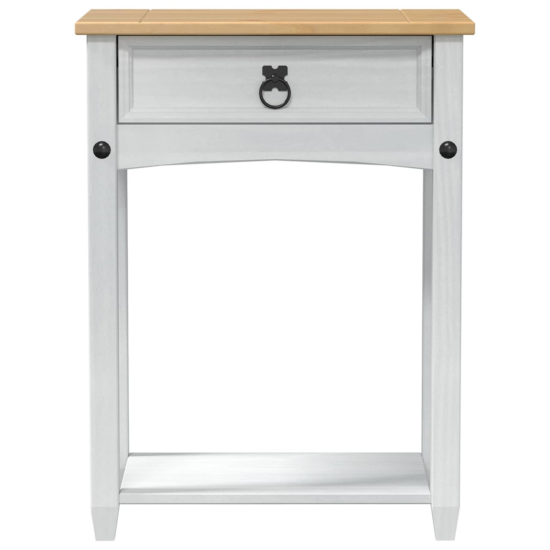Konsolbord med skuffe Hvid 55 x 35 x 73 cm Massiv fyrretræ