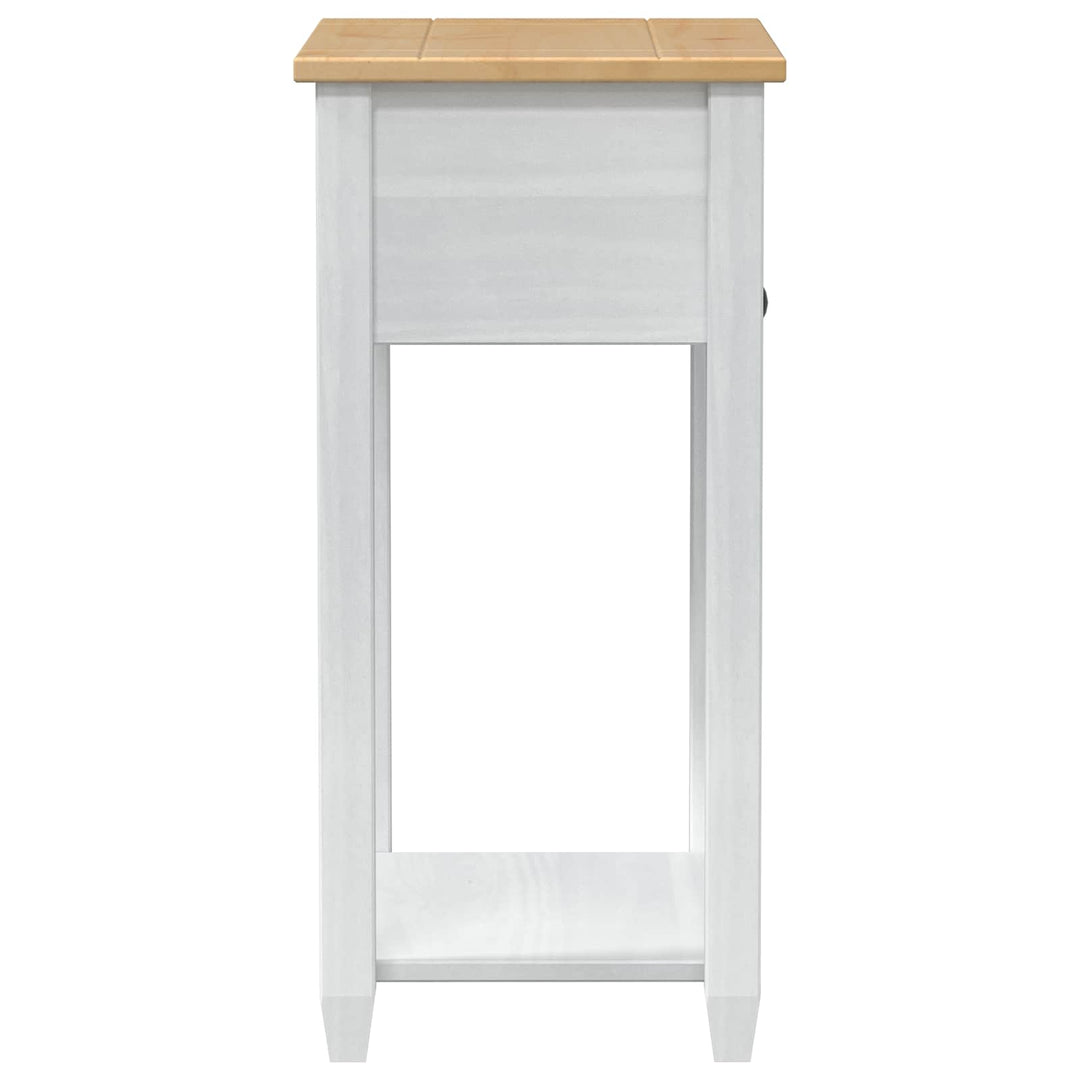 Konsolbord med skuffe Hvid 55 x 35 x 73 cm Massiv fyrretræ