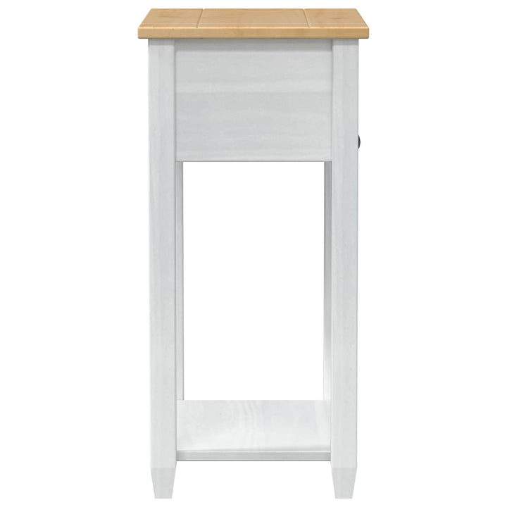Konsolbord med skuffe Hvid 55 x 35 x 73 cm Massiv fyrretræ