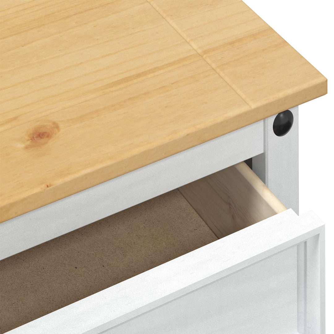 Konsolbord med skuffe Hvid 73 x 35 x 73 cm Massiv fyrretræ