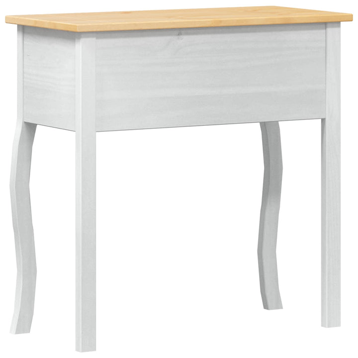Konsolbord med skuffe Hvid 73 x 35 x 73 cm Massiv fyrretræ