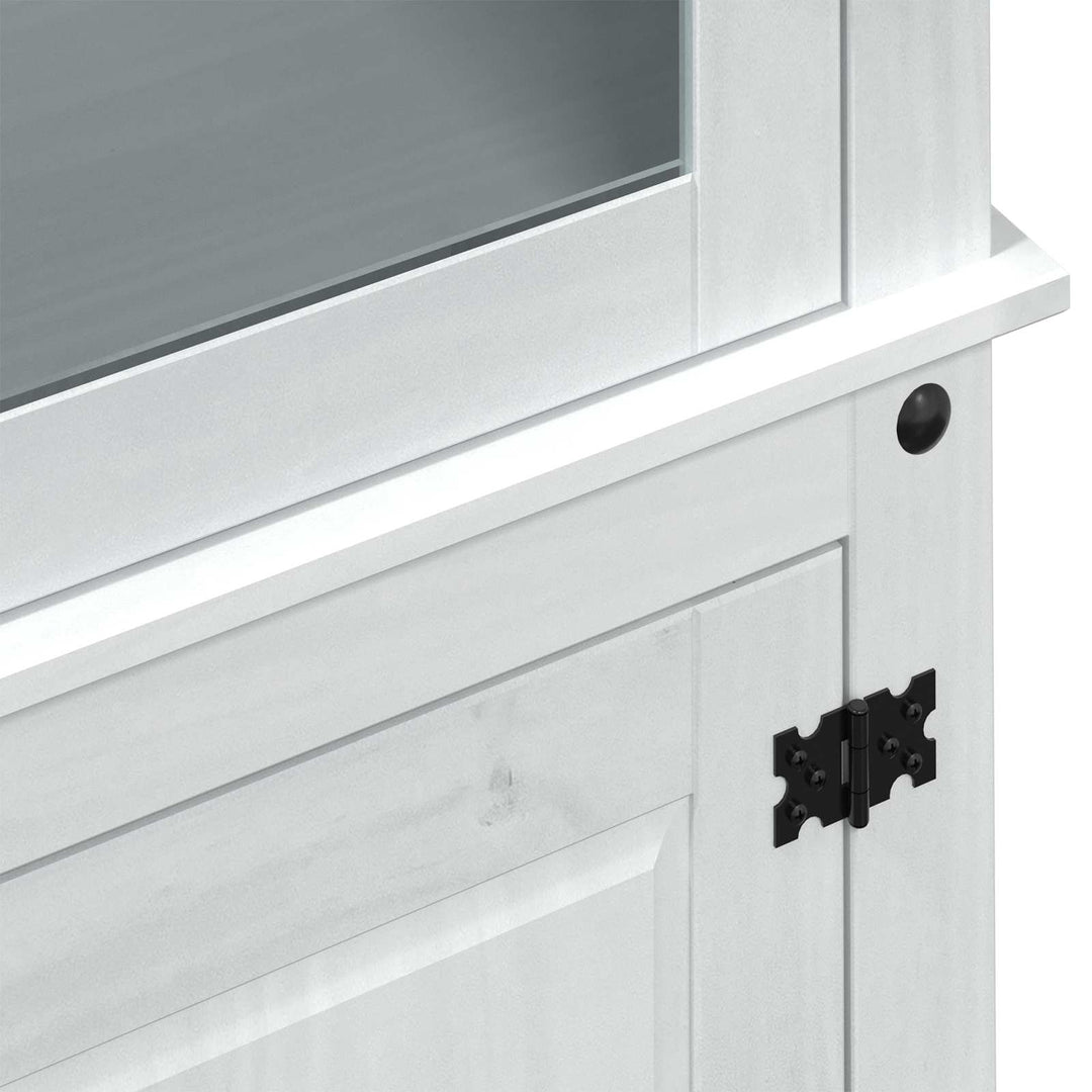 Display Skab Hvid 103.5 x 42 x 180 cm Massiv fyrretræ