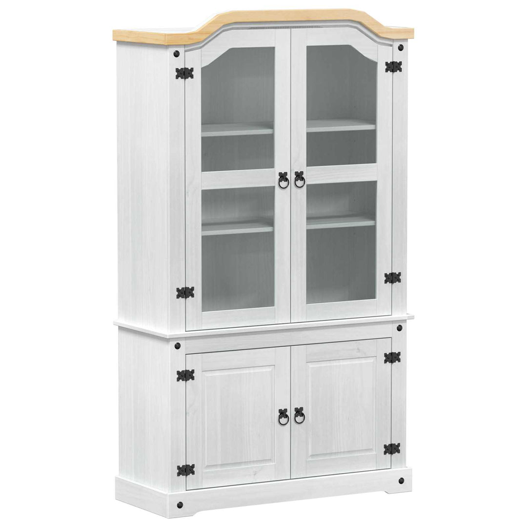 Display Skab Hvid 103.5 x 42 x 180 cm Massiv fyrretræ