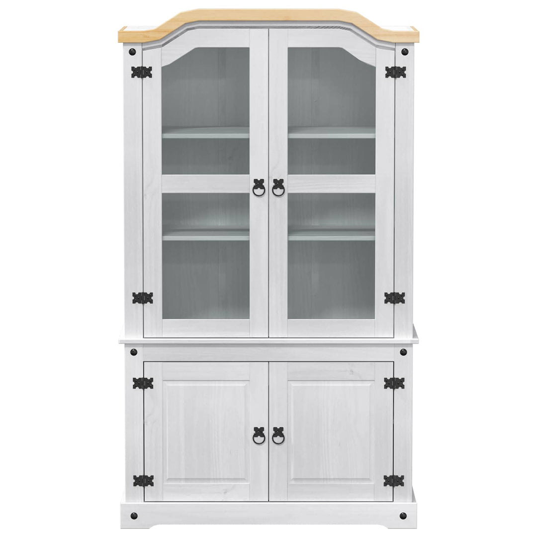 Display Skab Hvid 103.5 x 42 x 180 cm Massiv fyrretræ