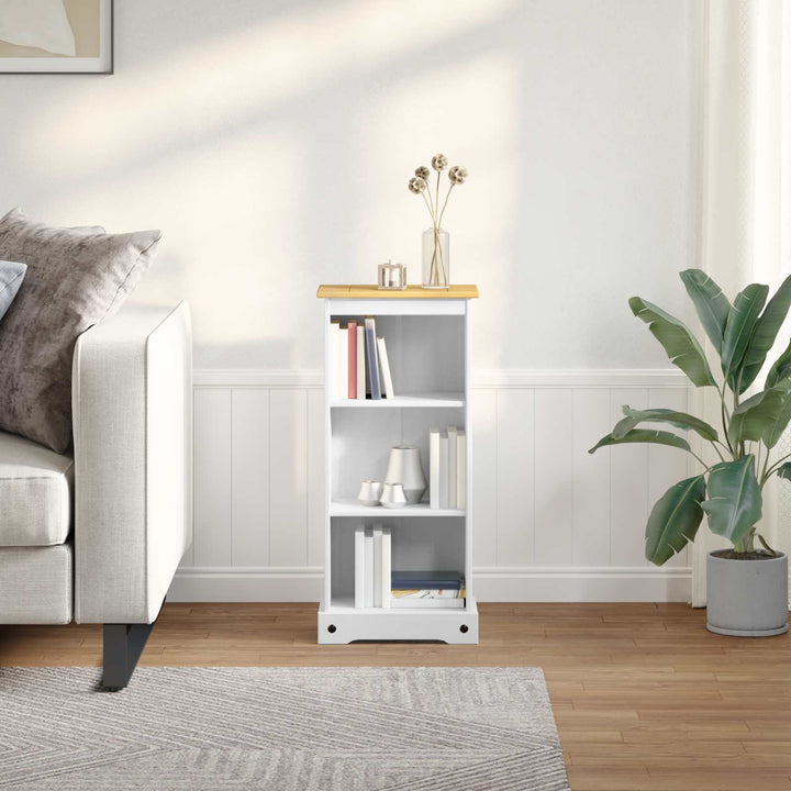 Bogreol Hvid 46 x 29 x 100 cm Massiv fyrretræ