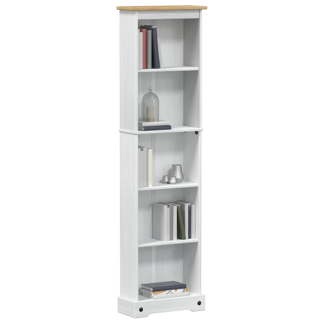 Bogreol 46 x 20 x 170 cm Massiv fyrretræ Hvid