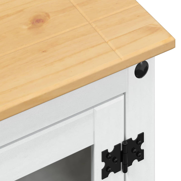 HiFi skab Hvid 60 x 50 x 82 cm Massiv fyrretræ