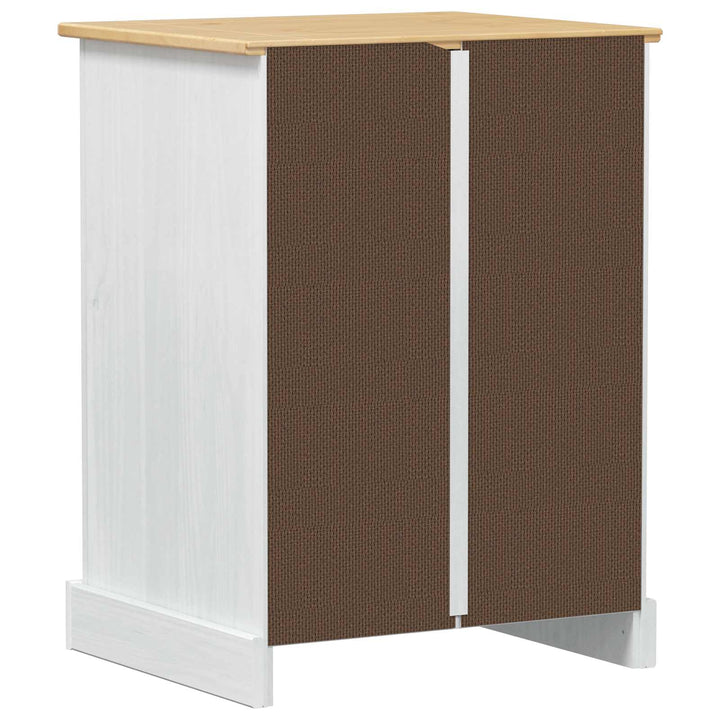 HiFi skab Hvid 60 x 50 x 82 cm Massiv fyrretræ