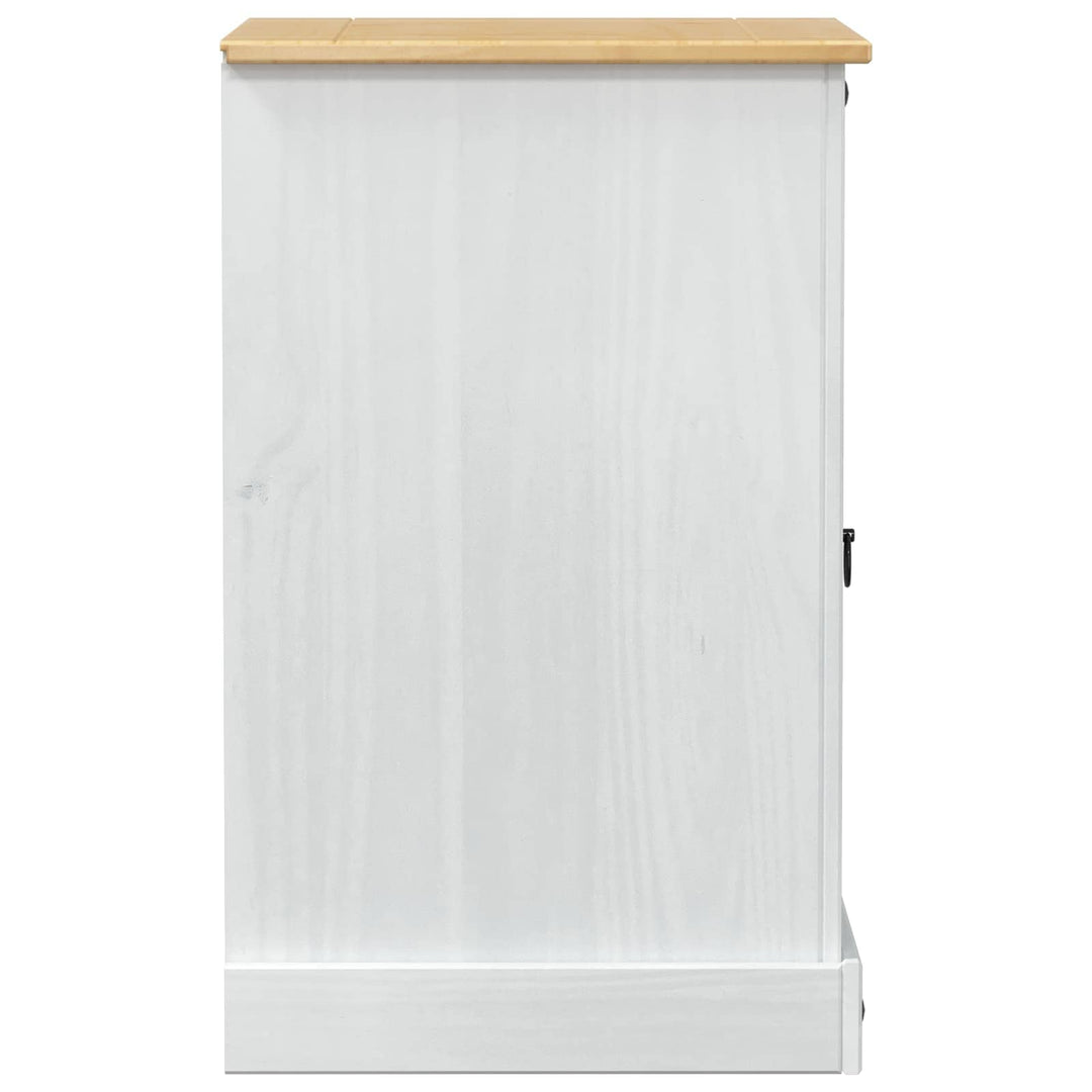 HiFi skab Hvid 60 x 50 x 82 cm Massiv fyrretræ