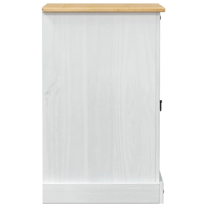 HiFi skab Hvid 60 x 50 x 82 cm Massiv fyrretræ