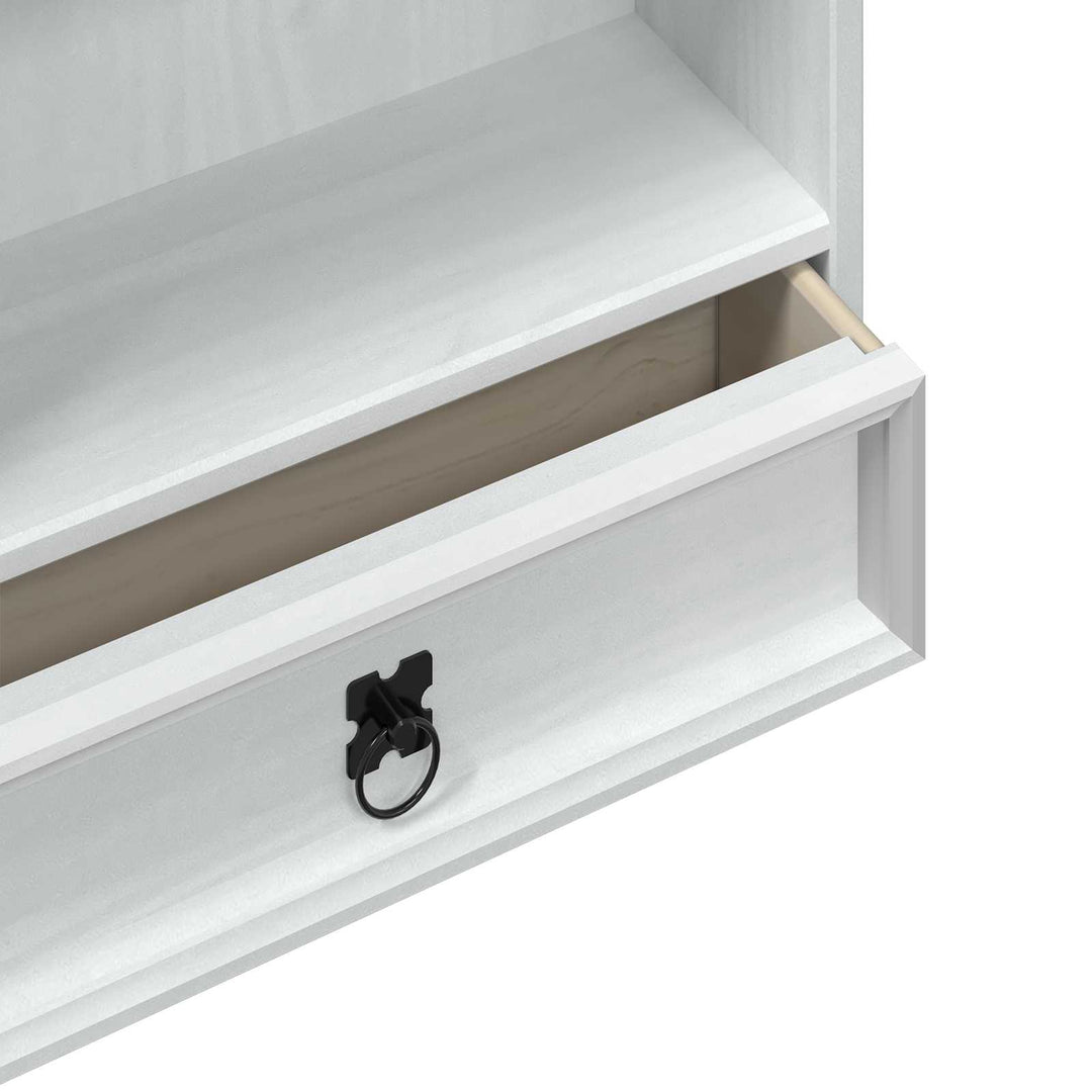 CD reol Hvid 52 x 17.5 x 103 cm Massiv fyrretræ