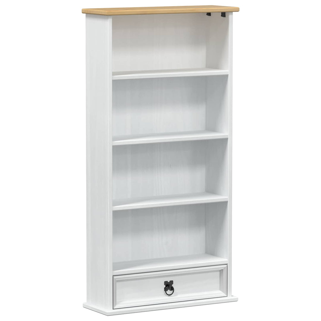 CD reol Hvid 52 x 17.5 x 103 cm Massiv fyrretræ
