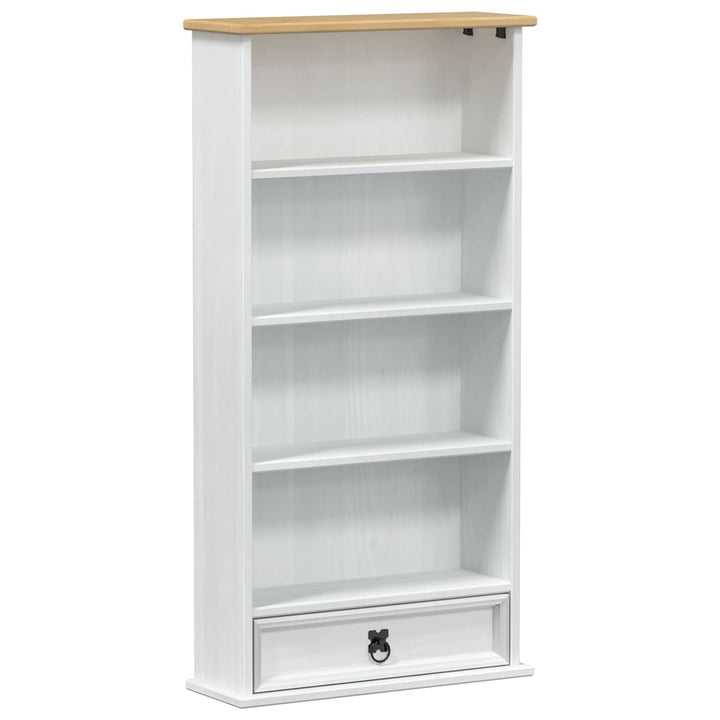 CD reol Hvid 52 x 17.5 x 103 cm Massiv fyrretræ