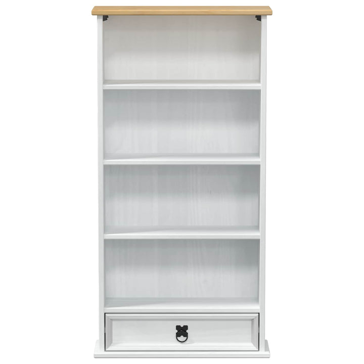 CD reol Hvid 52 x 17.5 x 103 cm Massiv fyrretræ