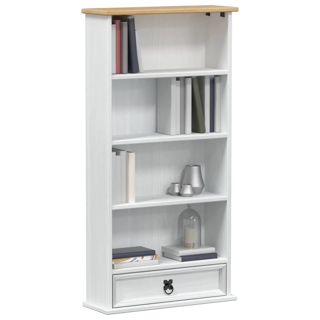 CD reol Hvid 52 x 17.5 x 103 cm Massiv fyrretræ