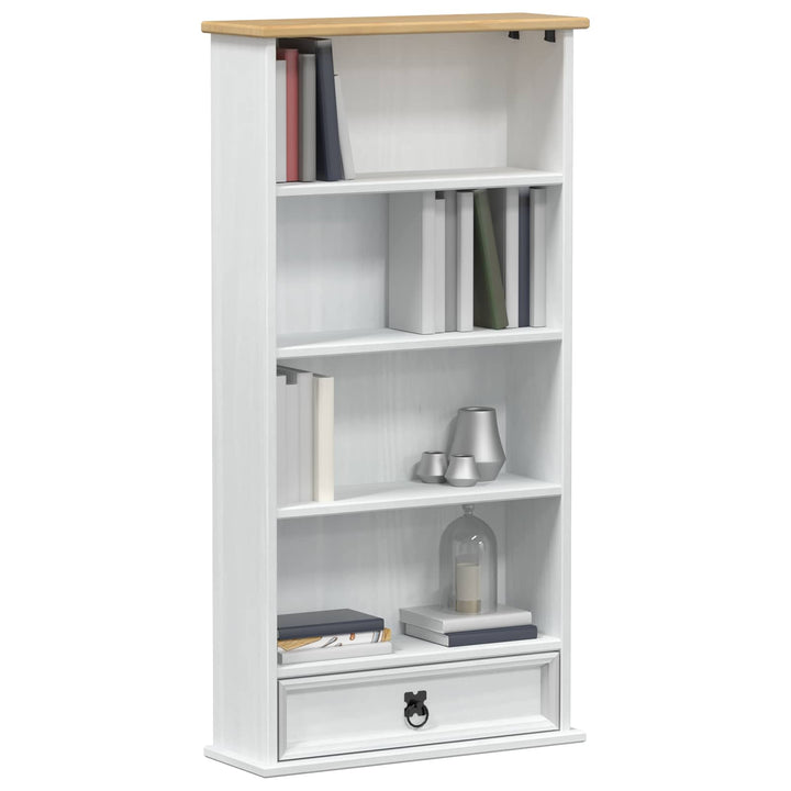 CD reol Hvid 52 x 17.5 x 103 cm Massiv fyrretræ