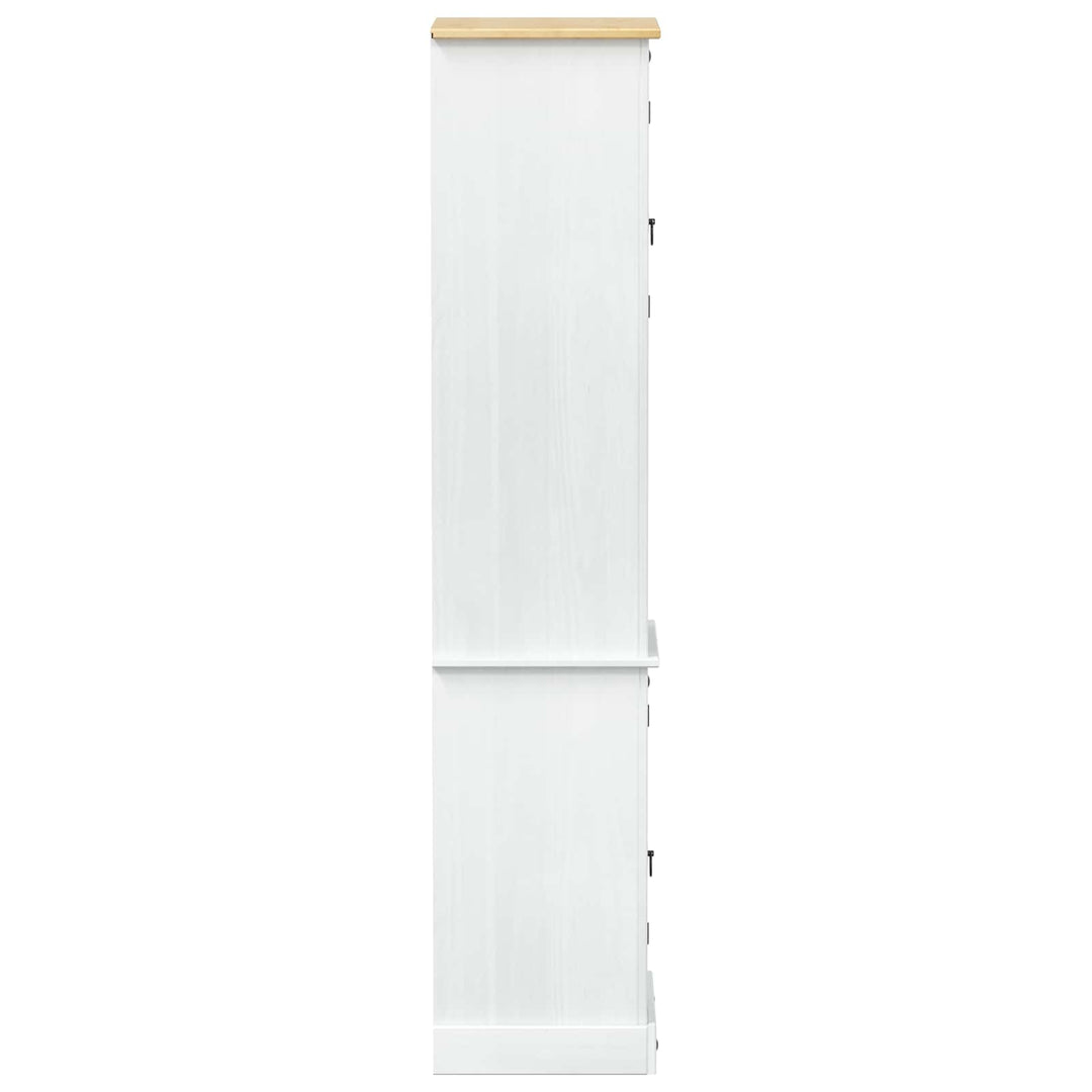 Badeværelsesskab med dør Hvid 50 x 40 x 185 cm Massiv fyrretræ