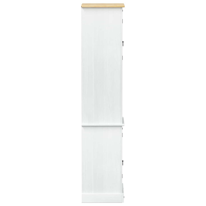 Badeværelsesskab med dør Hvid 50 x 40 x 185 cm Massiv fyrretræ