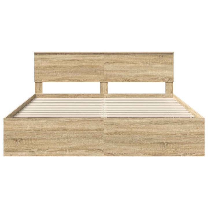 Sengestel med hovedgærde Sonoma 200 x 200 cm Konstrueret træ