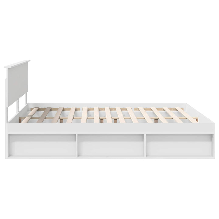 Sengestel med hovedgærde Hvid 180 x 200 cm Konstrueret træ