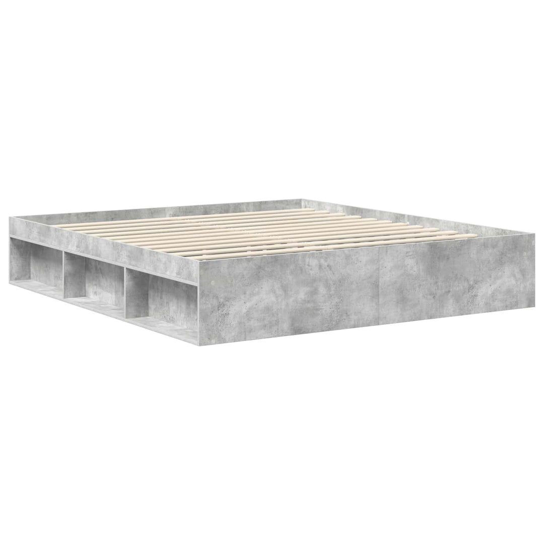 Sengestel med hovedgærde Beton 180 x 200 cm Konstrueret træ