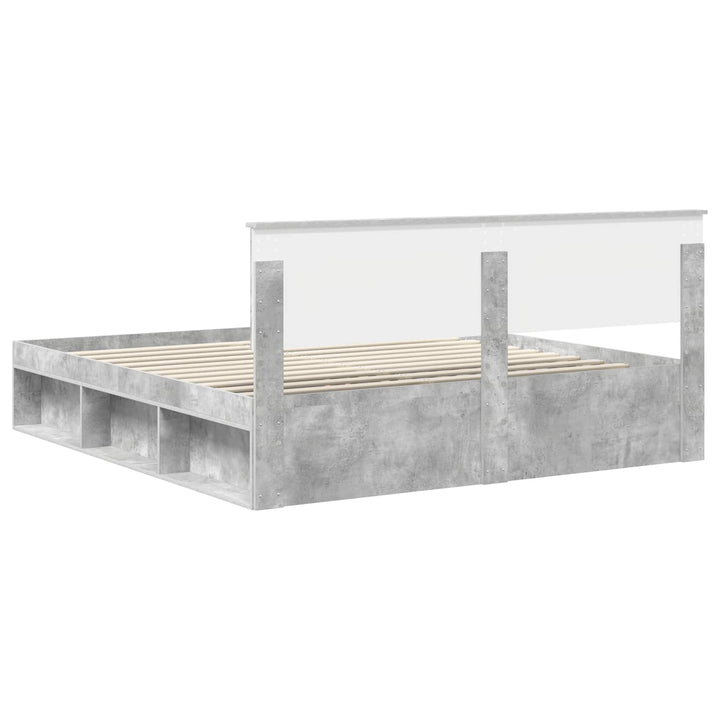 Sengestel med hovedgærde Beton 180 x 200 cm Konstrueret træ