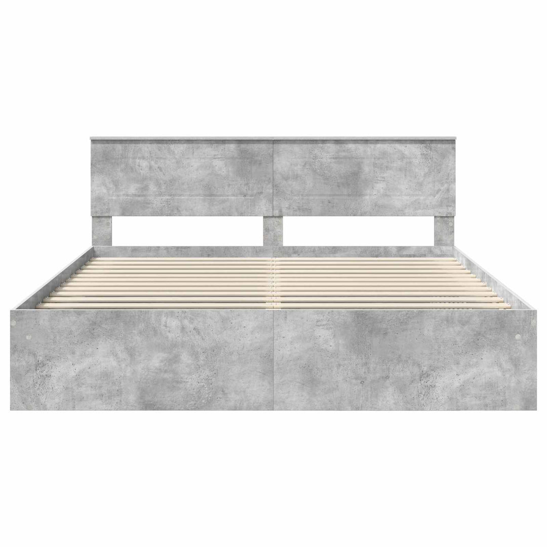 Sengestel med hovedgærde Beton 180 x 200 cm Konstrueret træ
