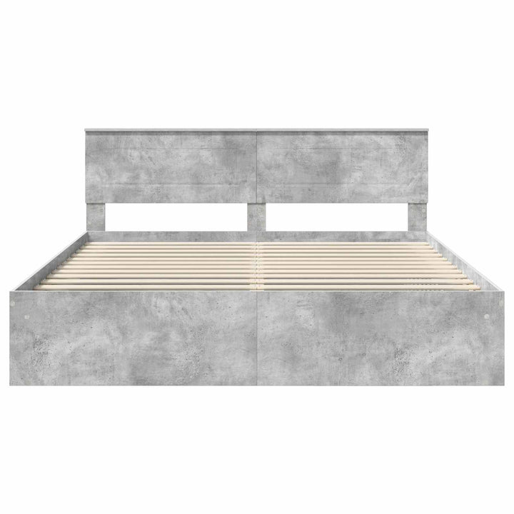 Sengestel med hovedgærde Beton 180 x 200 cm Konstrueret træ