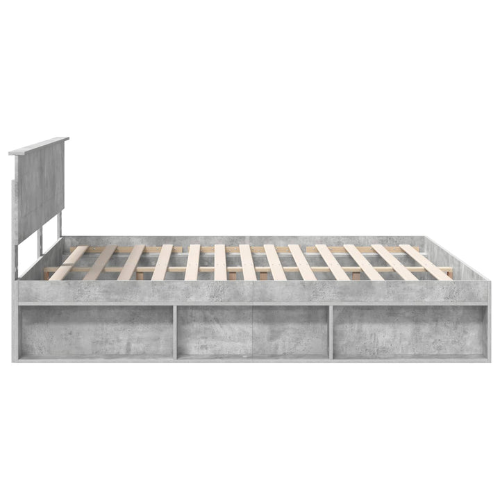 Sengestel med hovedgærde Beton 180 x 200 cm Konstrueret træ