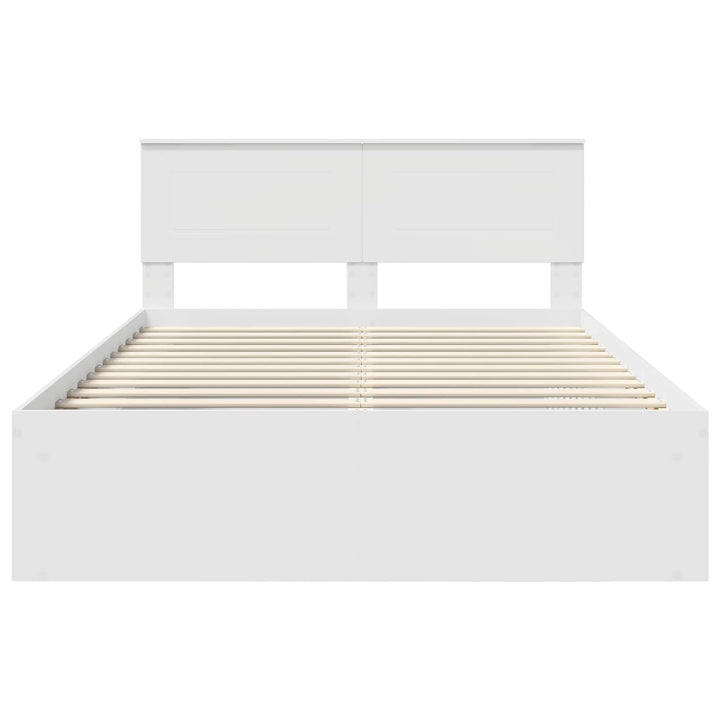 Sengestel med hovedgærde Hvid 160 x 200 cm Konstrueret træ