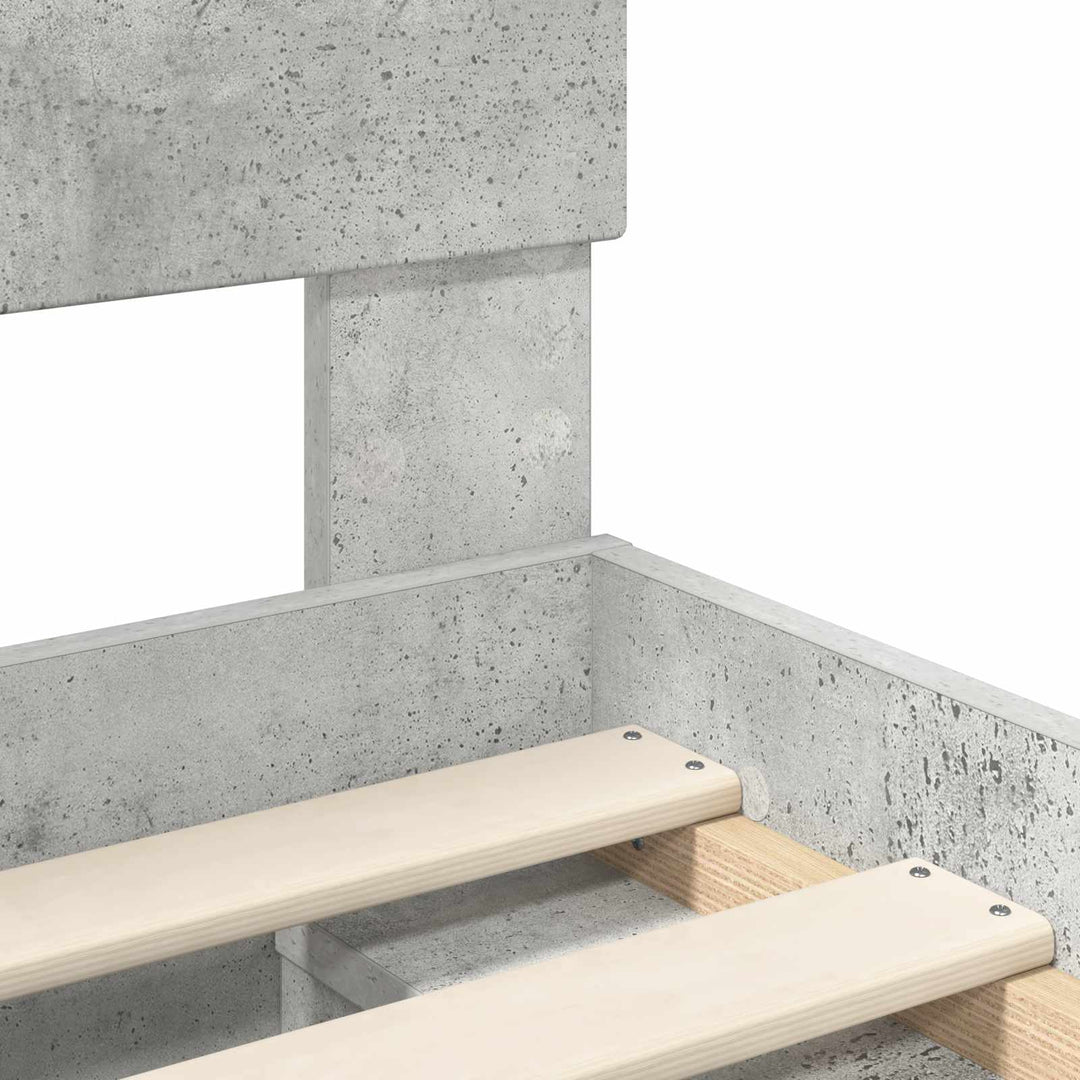 Sengestel med hovedgærde Beton 160 x 200 cm Konstrueret træ