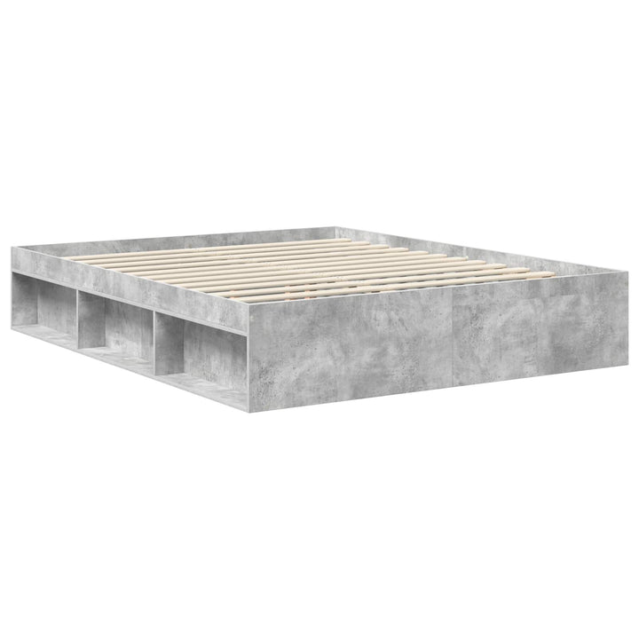 Sengestel med hovedgærde Beton 160 x 200 cm Konstrueret træ