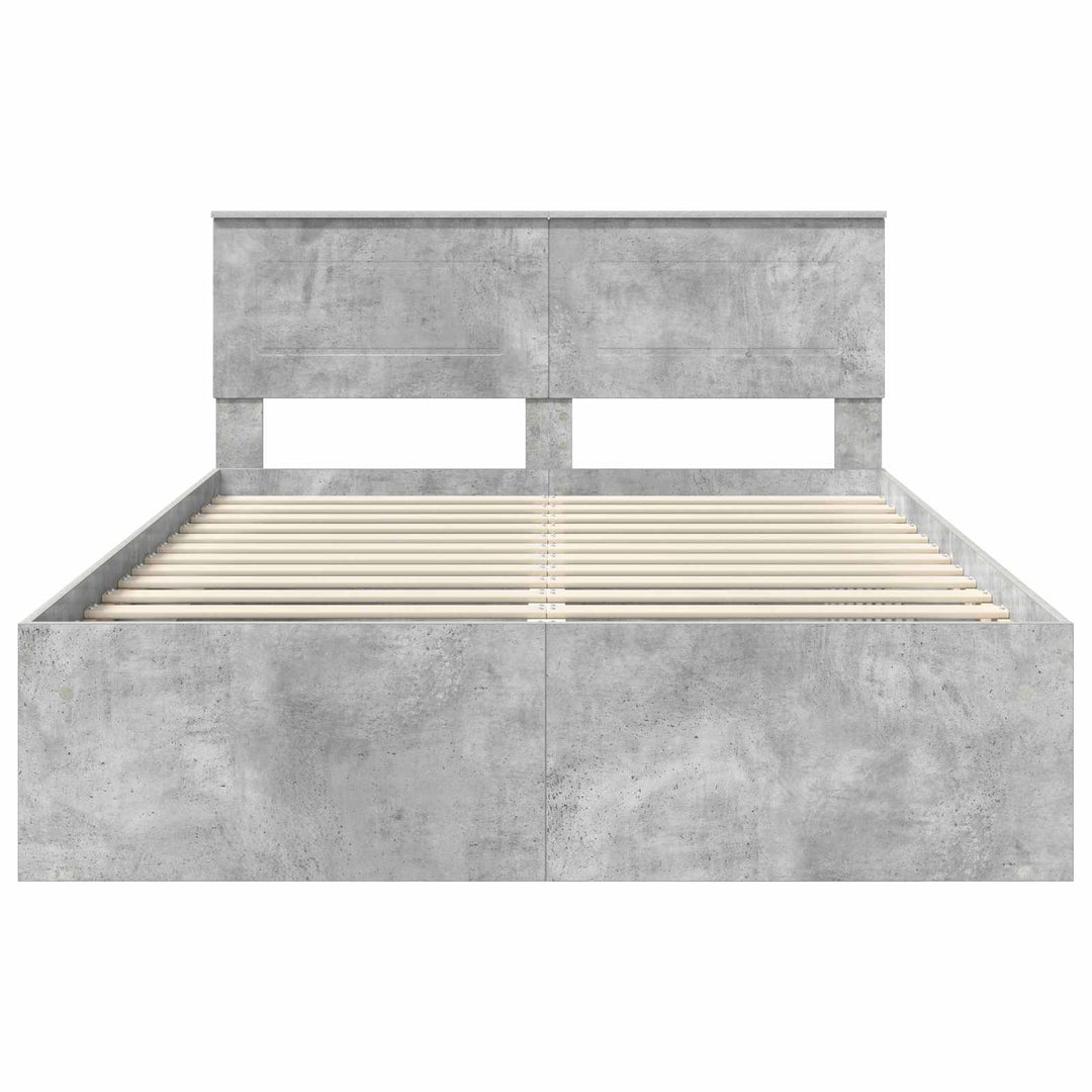 Sengestel med hovedgærde Beton 160 x 200 cm Konstrueret træ