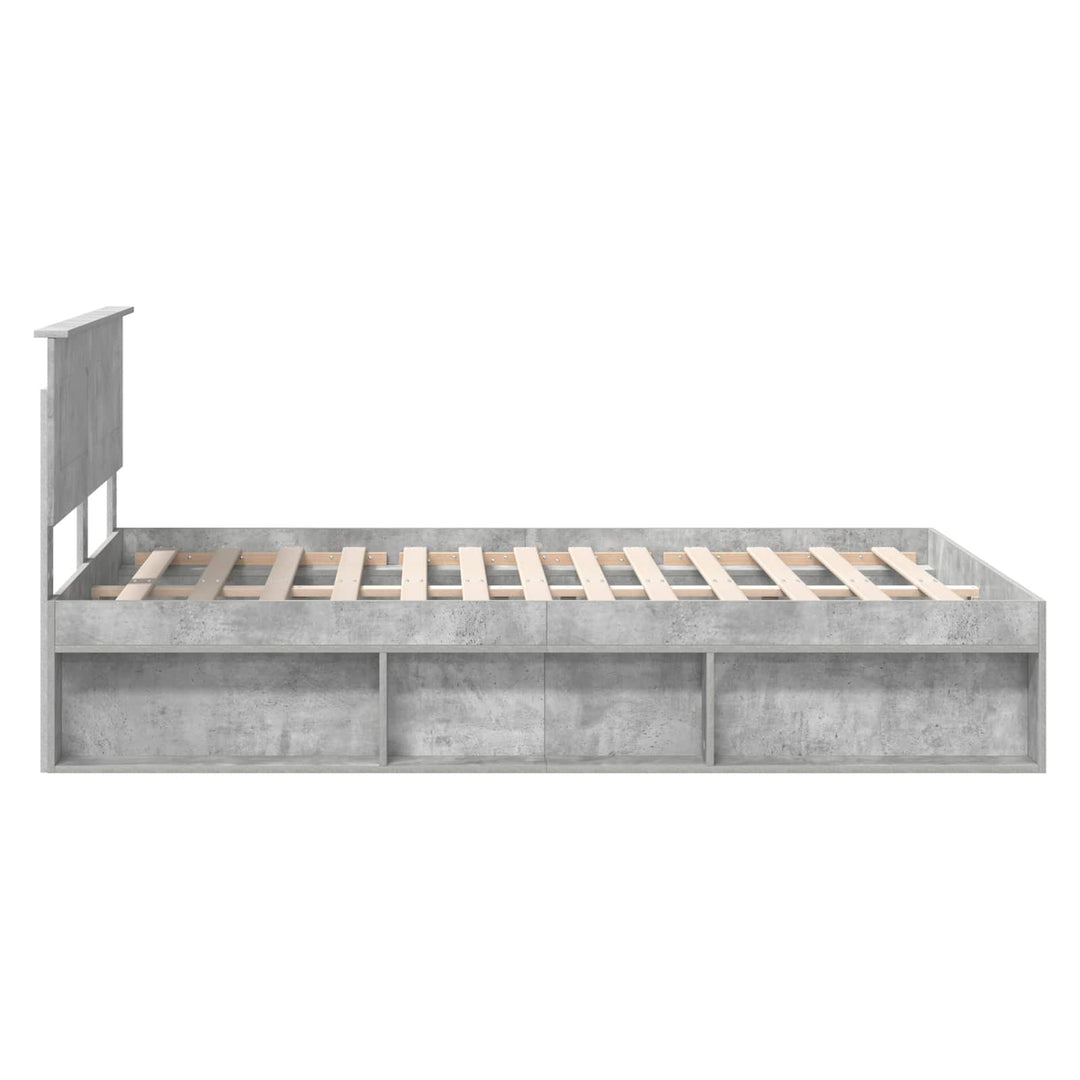 Sengestel med hovedgærde Beton 160 x 200 cm Konstrueret træ