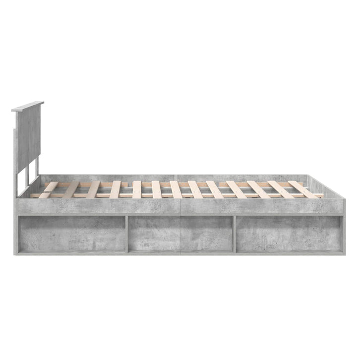 Sengestel med hovedgærde Beton 160 x 200 cm Konstrueret træ