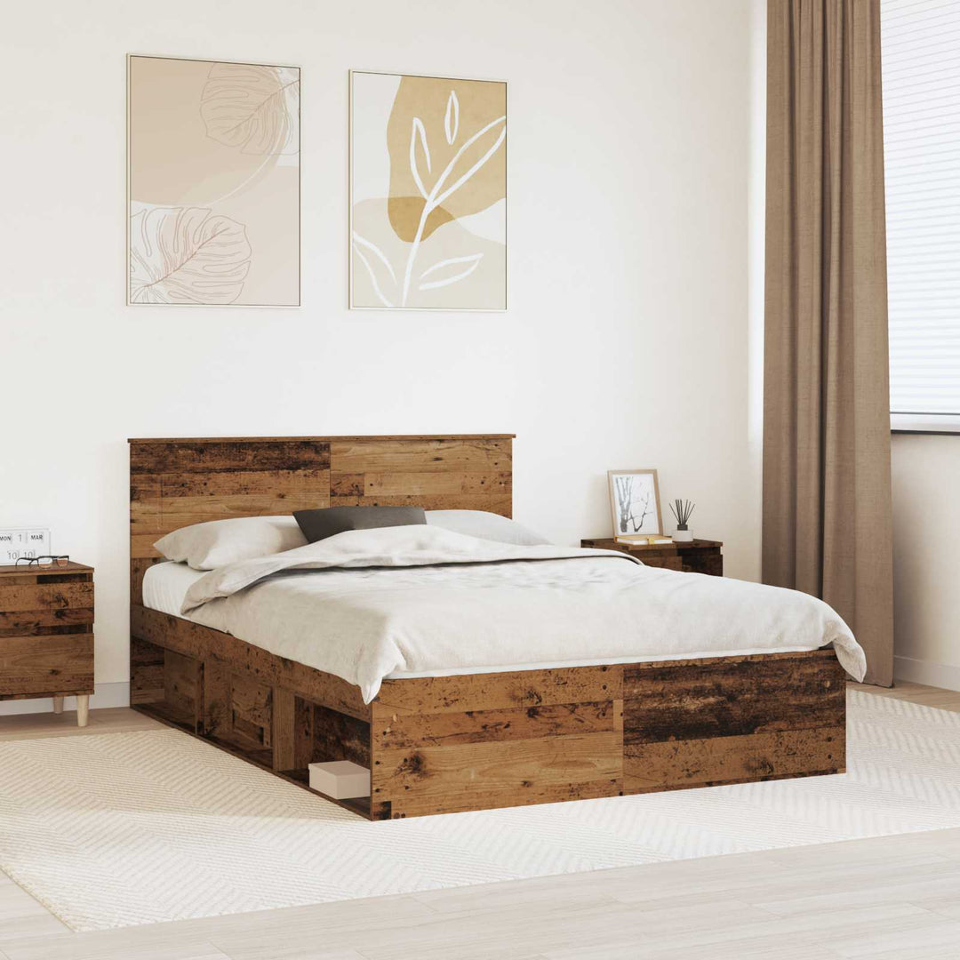 Sengestel Gammelt træ 150 x 200 cm Konstrueret træ