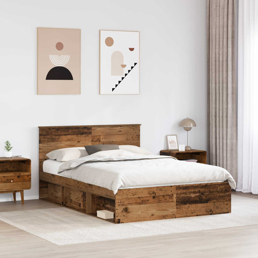 Sengestel Gammelt træ 150 x 200 cm Konstrueret træ