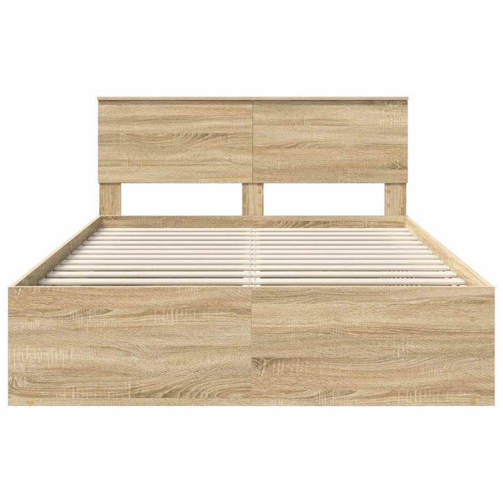 Sengestel med hovedgærde Sonoma 140 x 190 cm Konstrueret træ