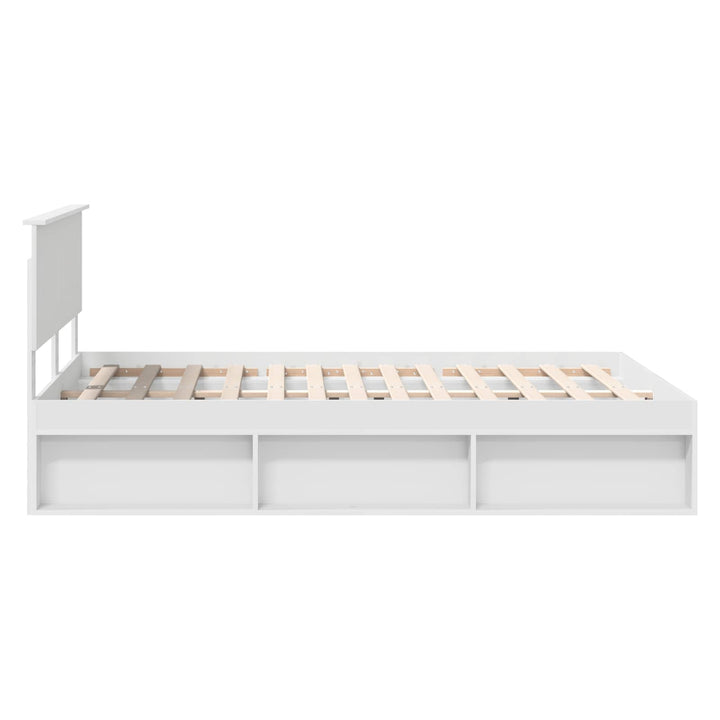 Sengestel med hovedgærde Hvid 140 x 200 cm Konstrueret træ