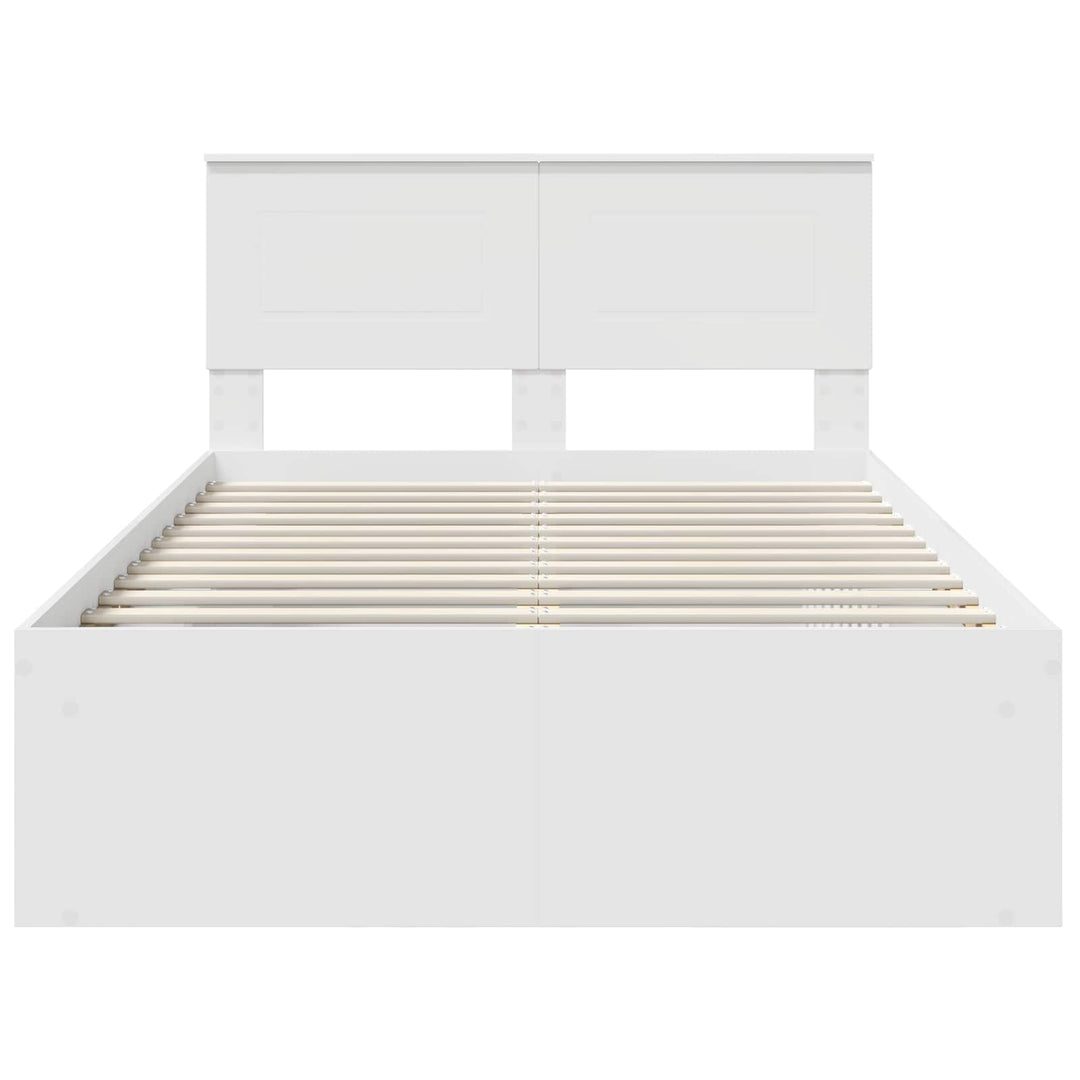 Sengestel med hovedgærde Hvid 120 x 190 cm Konstrueret træ