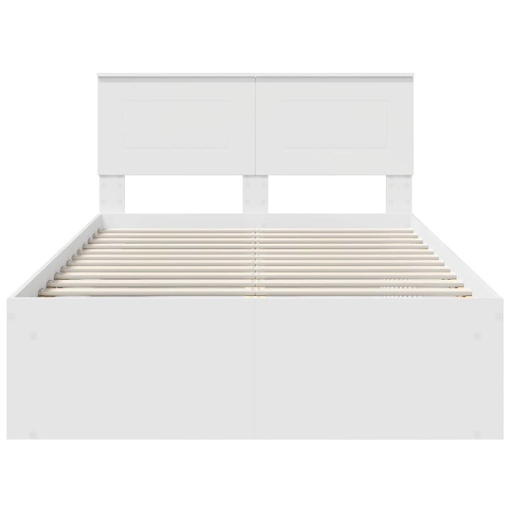 Sengestel med hovedgærde Hvid 120 x 190 cm Konstrueret træ