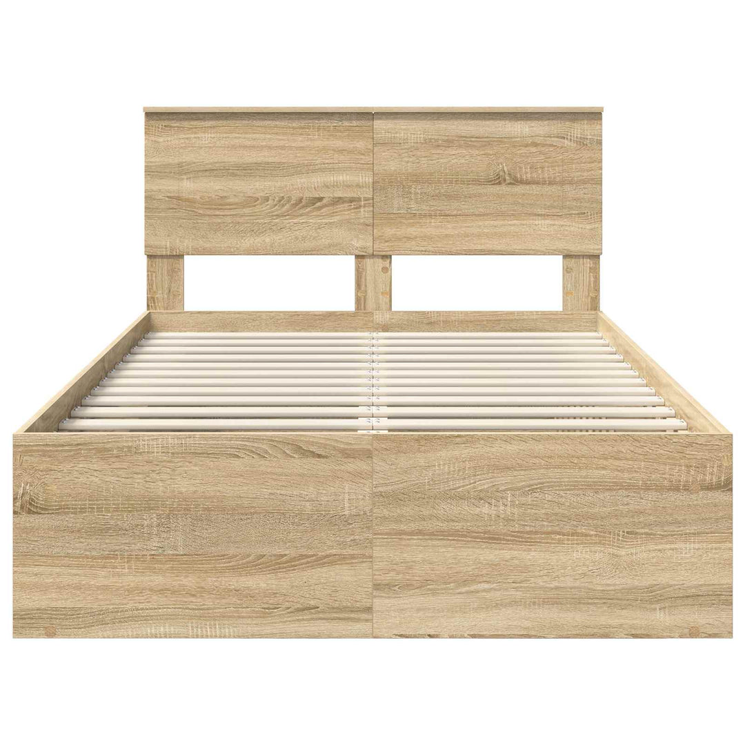 Sengestel med hovedgærde Sonoma 120 x 190 cm Konstrueret træ