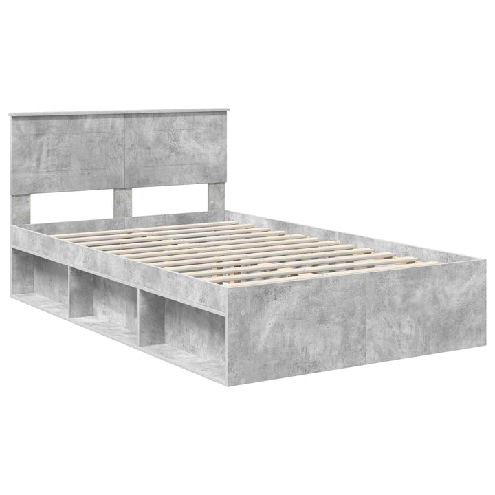 Sengestel med hovedgærde Beton 120 x 190 cm Konstrueret træ