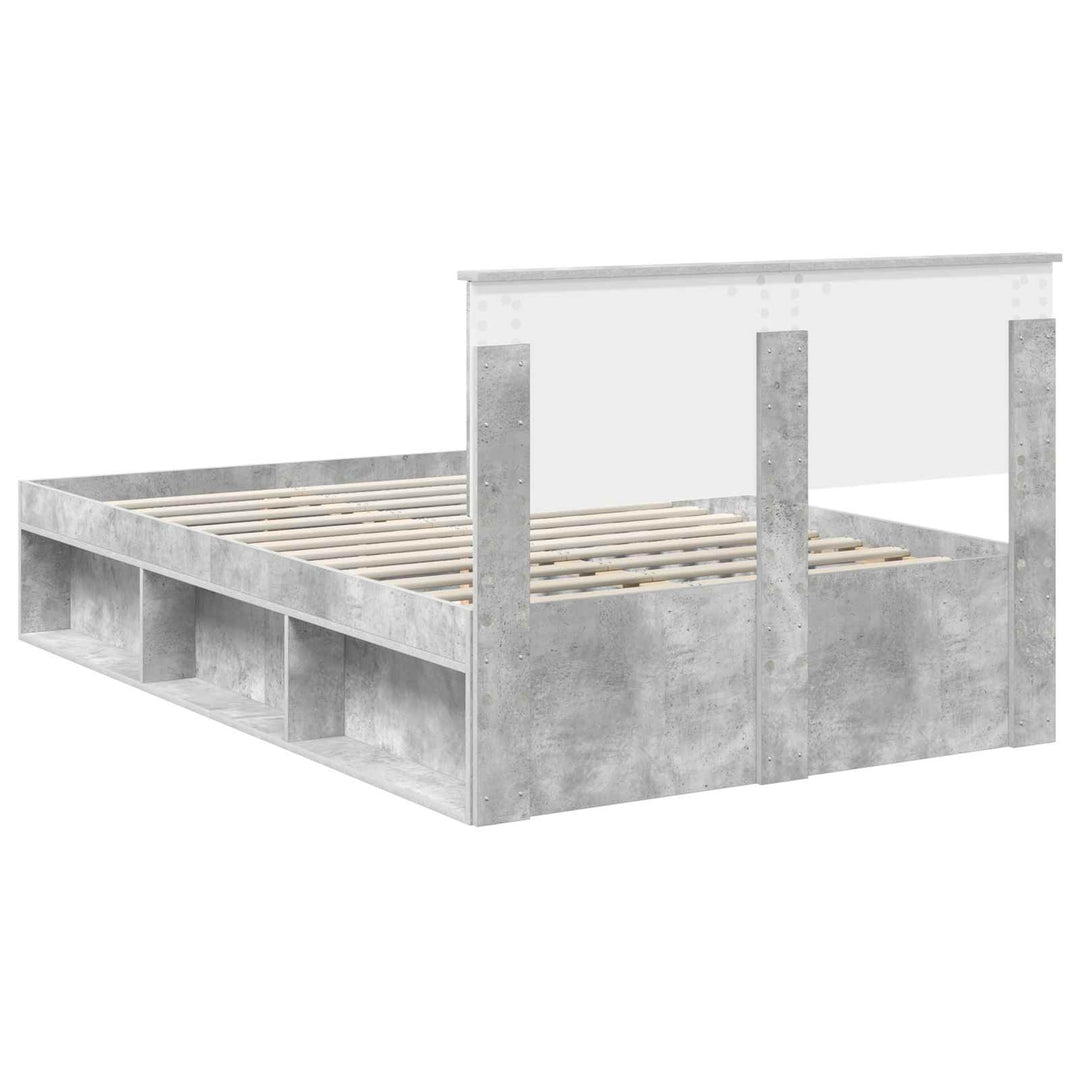 Sengestel med hovedgærde Beton 120 x 190 cm Konstrueret træ