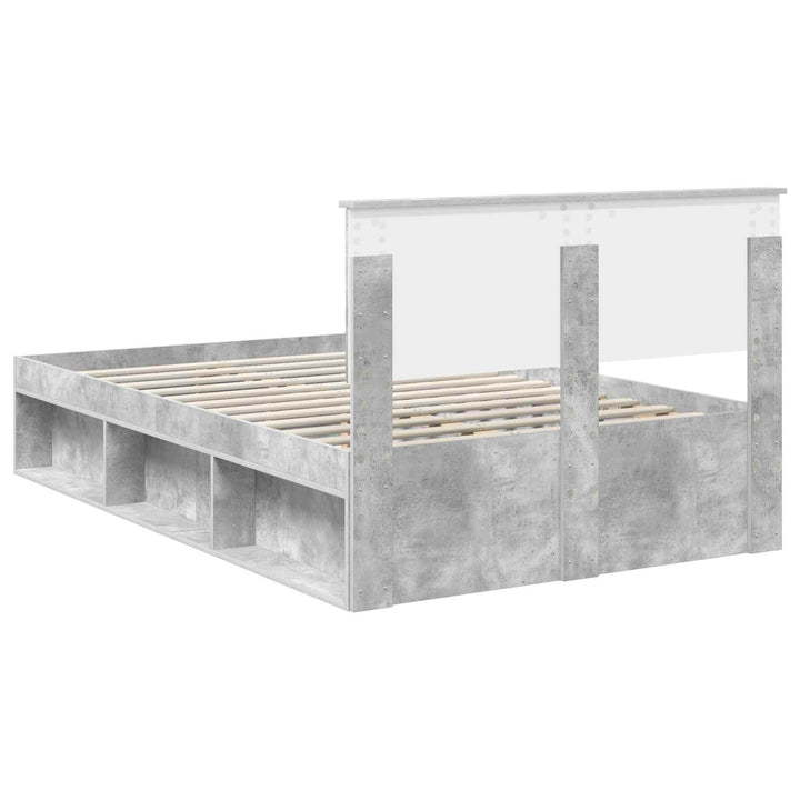 Sengestel med hovedgærde Beton 120 x 190 cm Konstrueret træ