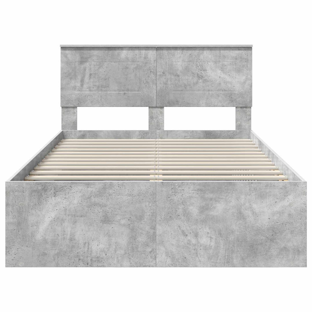 Sengestel med hovedgærde Beton 120 x 190 cm Konstrueret træ