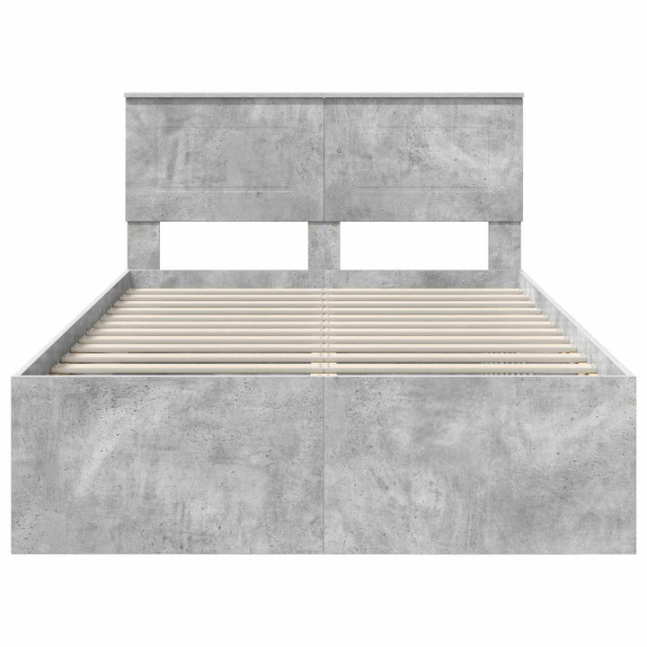 Sengestel med hovedgærde Beton 120 x 190 cm Konstrueret træ