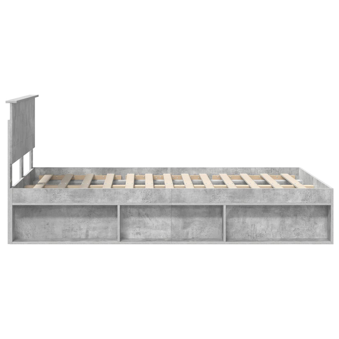 Sengestel med hovedgærde Beton 120 x 190 cm Konstrueret træ